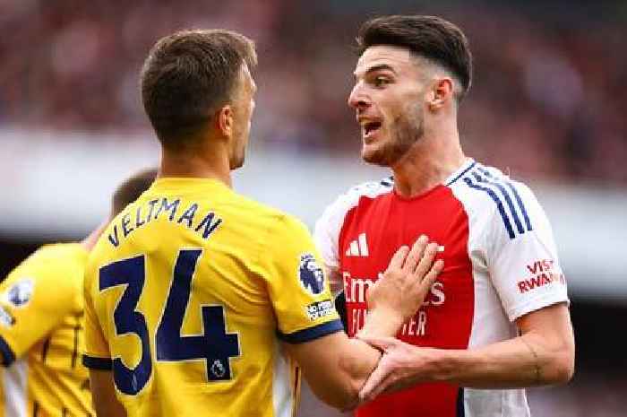 Arsenal receive new Declan Rice red card referee verdict as surprise Joel Veltman point made