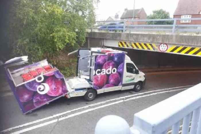 Ocado statement as van 'torn in half' after hitting bridge