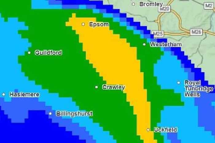 Surrey set to be battered by heavy rain over 27 hours as Met Office extends severe weather warning