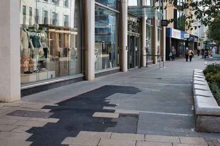 'Tarmac cow pat' outside John Lewis sparks call to fix 'terrible mess' in Cheltenham town centre