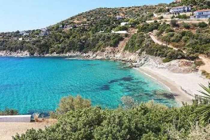 Pretty Greek island with hidden beaches and coves overlooked by tourists