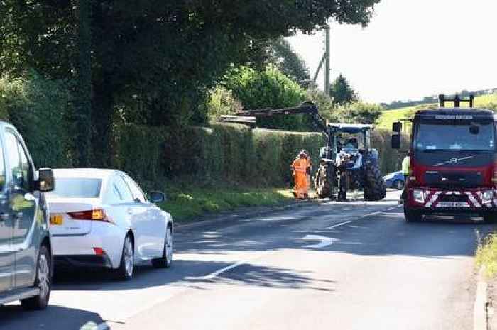 Driver in hospital after car and tractor smash shuts North Staffordshire road