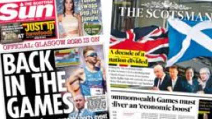 Scotland's papers: Commonwealth Games and indyref anniversary