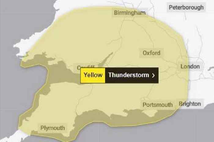 Met Office issues yellow weather warning for thunderstorms in Birmingham