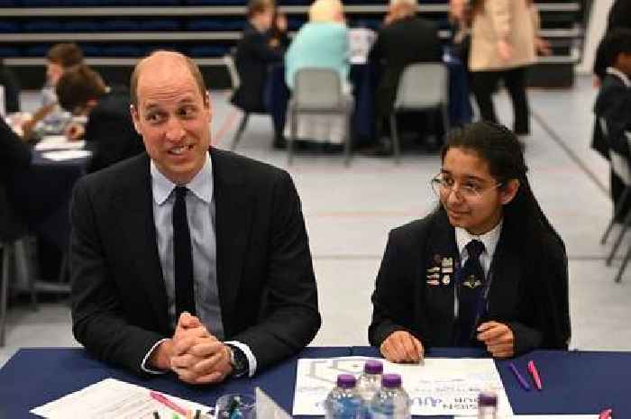 School children laugh as Prince William shares Princess Charlotte's favourite joke