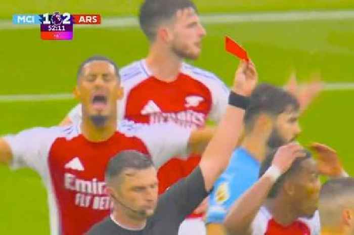 Arsenal fans fume 'it's happened again' as Leandro Trossard sent off for kicking ball away