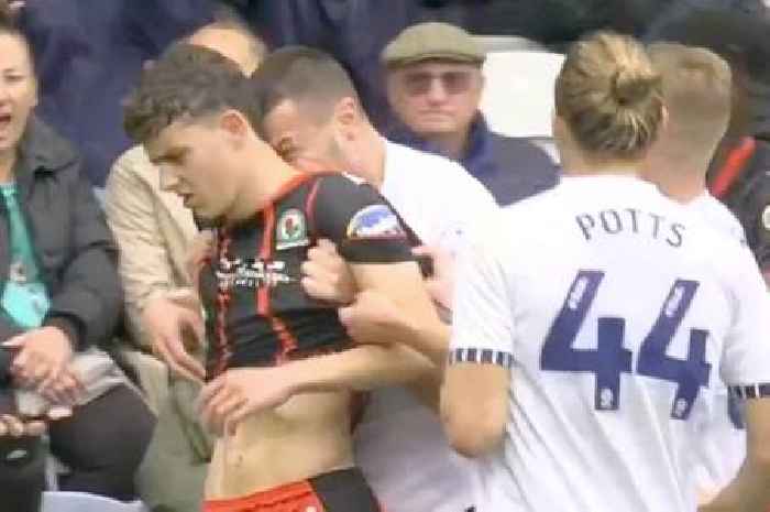 Blackburn Rovers star sent off for kick out despite 'bite' from opponent