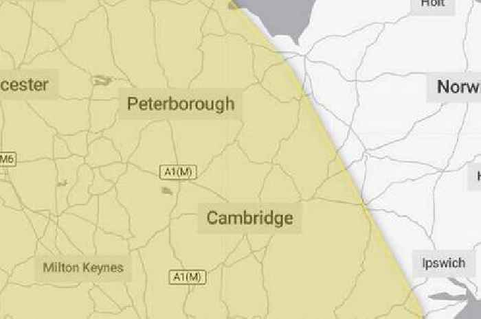 Met Office extends 24-hour rain weather warning to cover Cambridge, Peterborough and Ely