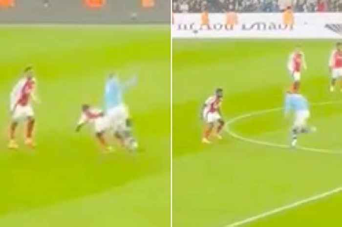 Erling Haaland 'steamrollered' Arsenal star moments after throwing ball at Gabriel's head