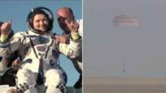 Astronauts return to Earth after longest stay on ISS