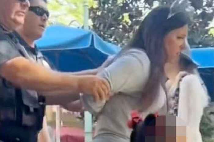 Woman arrested in Disneyland park as kids cry and beg for help in dramatic footage