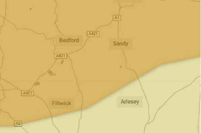 Amber weather warning for Bedfordshire as flood alerts in force and roads remain closed