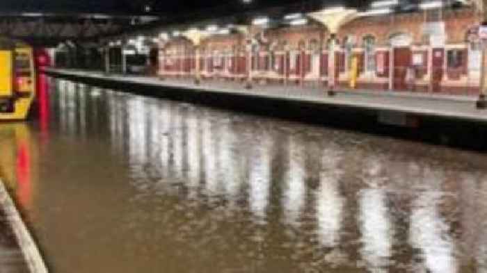 Rail line flooded as heavy rain causes travel disruption