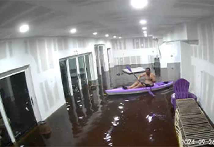 'Florida Man' Appears to Kayak Through Flooded Home Amid Hurricane Helene Storm Surge