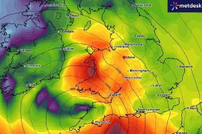 Stoke-on-Trent braced for 44mph winds and hours of heavy rain in weekend soaking