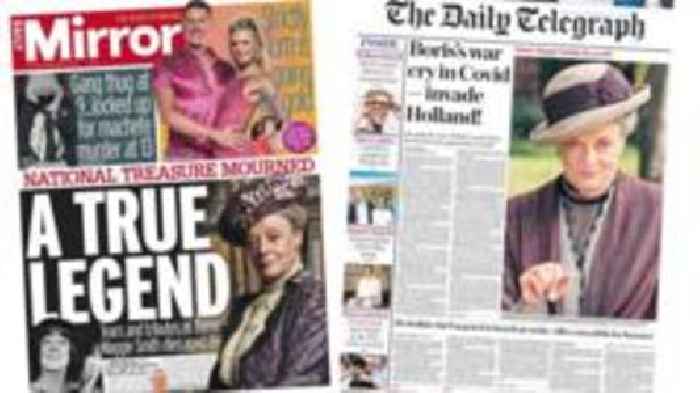 The Papers: Maggie Smith mourned and Johnson's Covid 'war cry'