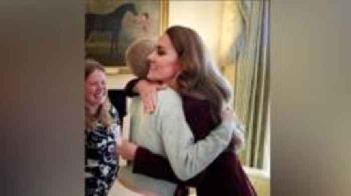 Kate hugs young girl with cancer at Windsor Castle