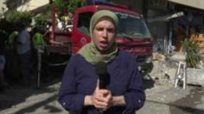 'A scene of chaos' - BBC reporter outside building hit by Israeli strike