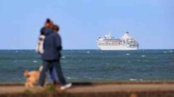 Stranded cruise ship finally sails out of Belfast Lough