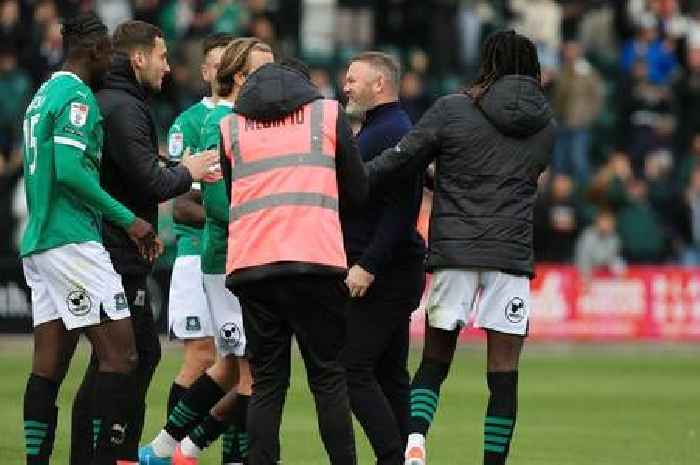 Plymouth Argyle players and fans rally around Wayne Rooney after red card