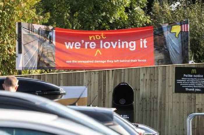 Mum fumes as new McDonald's opens and her fence is 'destroyed'