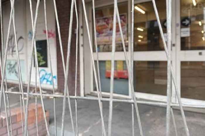 The former Co-op covered in graffiti and rubbish that's stuck in limbo