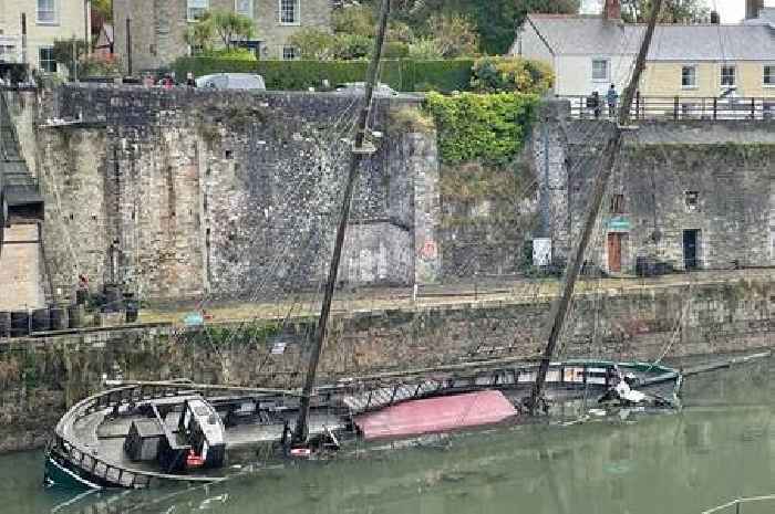 Historic Charlestown Harbour ship used in Poldark, Frontier and Taboo has taken on water