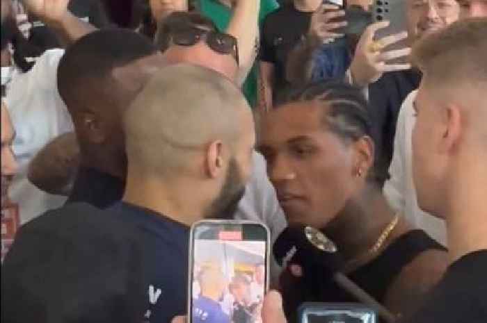 Conor Benn shoves Chris Eubank Jr as pair clash in hotel lobby in Saudi Arabia