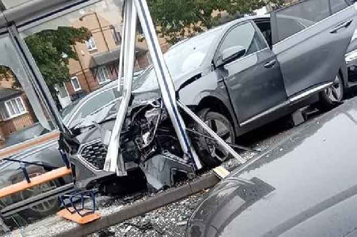 Birmingham bus stop crash carnage after car ploughs into shelter during police chase