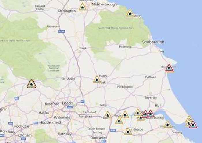 Red flood warnings issued for Hessle, North Ferriby, and Bridlington