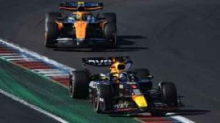 Norris penalised for pass on Verstappen as Leclerc wins