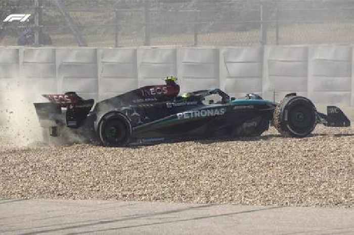 Lewis Hamilton CRASHES out of United States Grand Prix as Charles Leclerc leads from Lando Norris