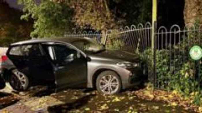 Boy, 16, arrested after car crashes into fence