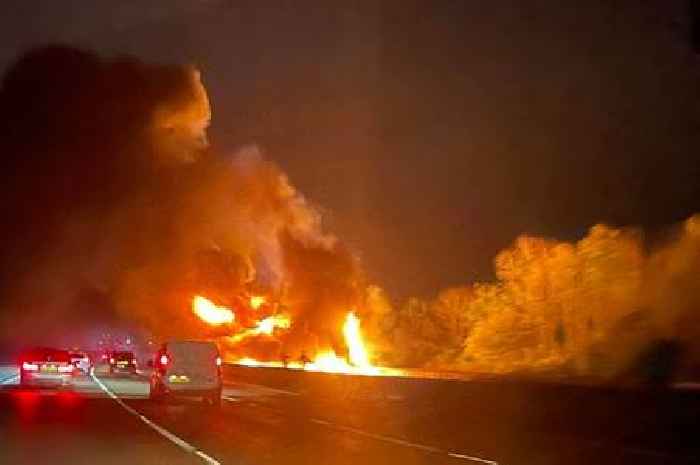 M25 lorry fire: police give update on condition of HGV driver