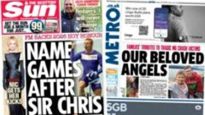 Scotland's papers: Glasgow's Commonwealth Games and M6 crash tributes