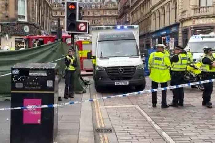 Man arrested after black cab ploughs into shoppers outside Glasgow Central Station