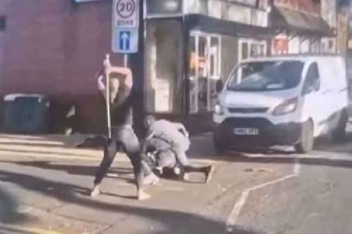 Man beaten with poles in violent street brawl as police probe rammy