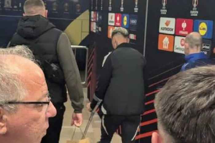 Man Utd face fresh injury woes as star spotted leaving Europa League clash on crutches