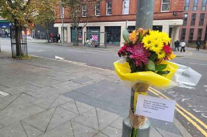 Floral tributes at scene of Nottingham bus crash which killed woman in thirties