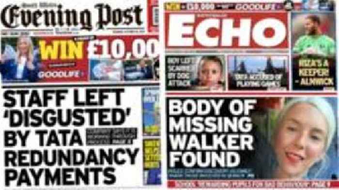 Wales' papers: Tata staff disgusted by pay outs and walker's body found