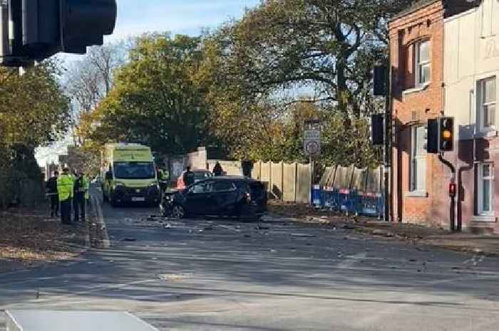 Police arrest driver after multi-car crash at a busy town junction