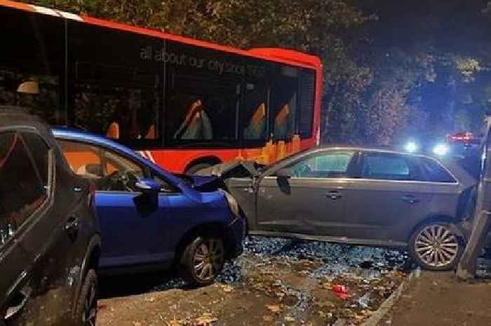 Bus collides with two vehicles in late-night smash that shut Cardiff road