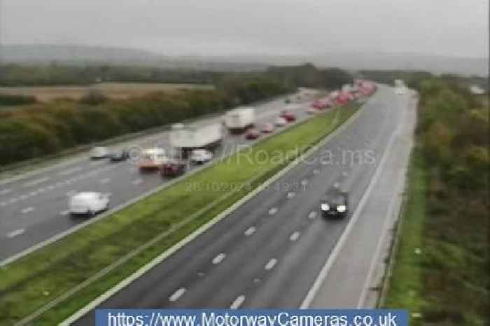 Live: M5 lanes closed and traffic queues after crash near Weston-super-Mare