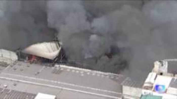 Huge fire engulfs shopping centre in Brazil