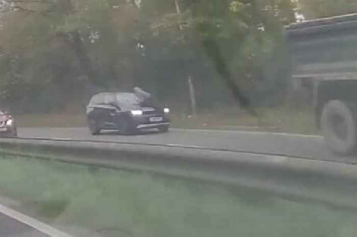 Man clings to the front of car driving on busy A48 dual carriageway in Cardiff