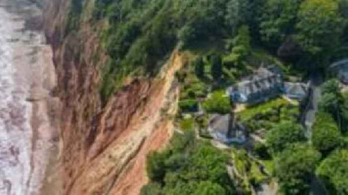 House left teetering on clifftop after rockfall