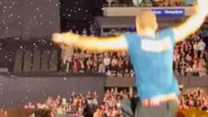 Watch: Moment Coldplay's Chris Martin falls through stage