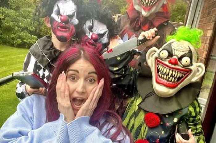 Disabled woman with extreme phobia of clowns chasing her in her wheelchair tries 'exposure therapy' - by being chased by clowns