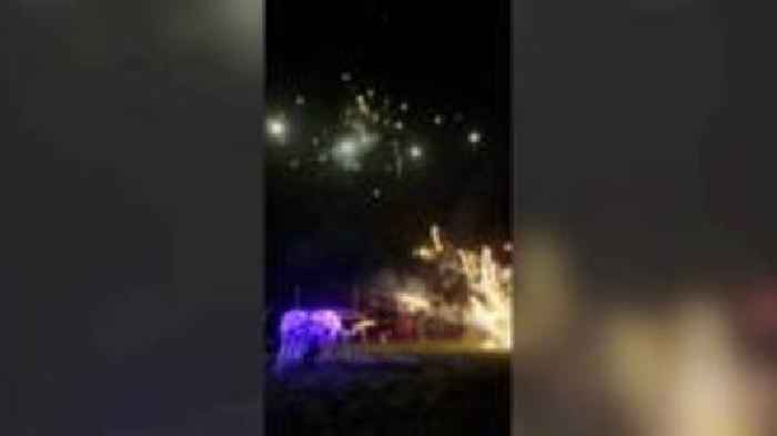 Chaos at fireworks show as children hit by rockets