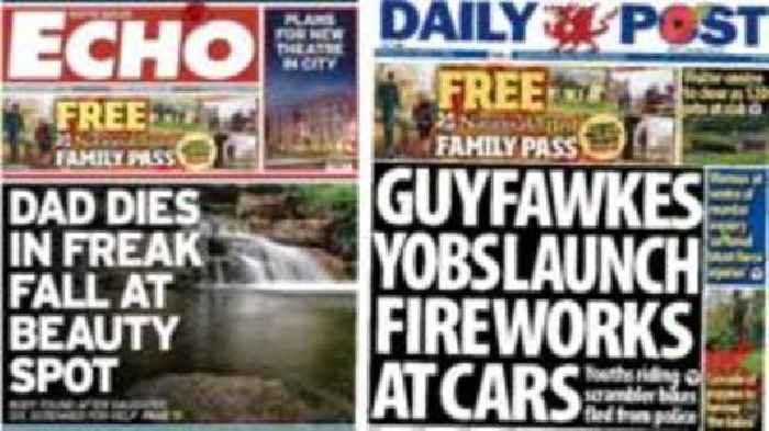 Dad dies in freak fall and Guy Fawkes yobs launch fireworks at car